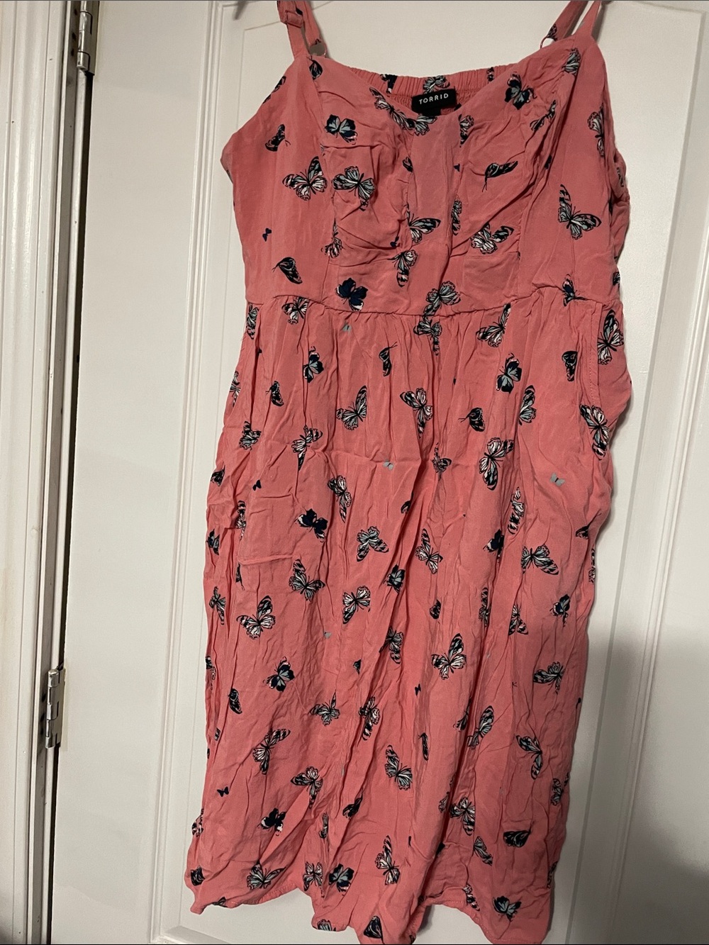torrid Coral Pink Butterfly Midi Dress